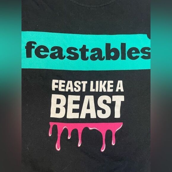 MrBeast Feastables Feast Like A Beast Graphic T-shirt Men Large Black - Picture 2 of 6